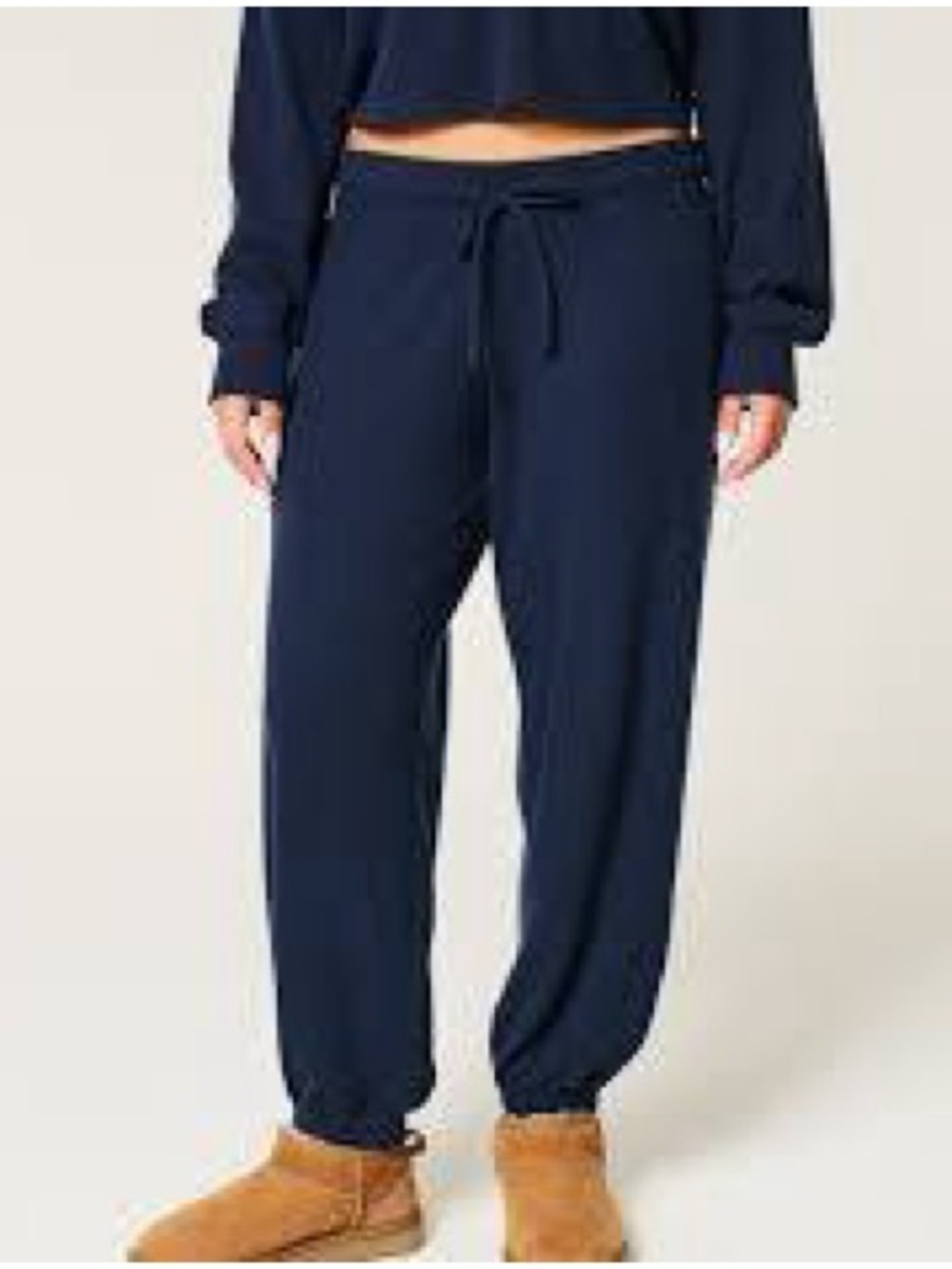 Gilly Hicks Relaxed Waffle Joggers Navy Blue Women’s L Loungewear Comfy